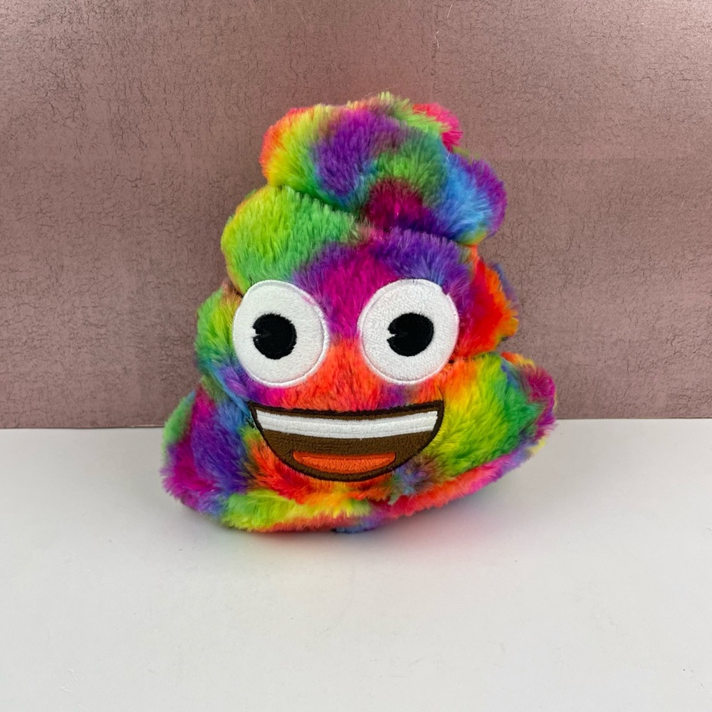 Emoji Colorful Neon Plush Poop Piggy Bank Red Green Soft